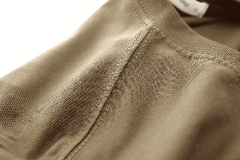 KLIEGOU Mens 100% Cotton Hipster Hip Hop Longline Crewneck T-Shirt (X-Large, 67 Khaki) - Image 4